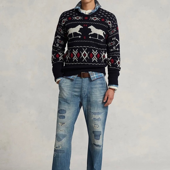 $268 Polo Ralph Lauren Classic Fit Distressed Jeans Men's Size 34X30 Pants NEW! - Picture 11 of 14